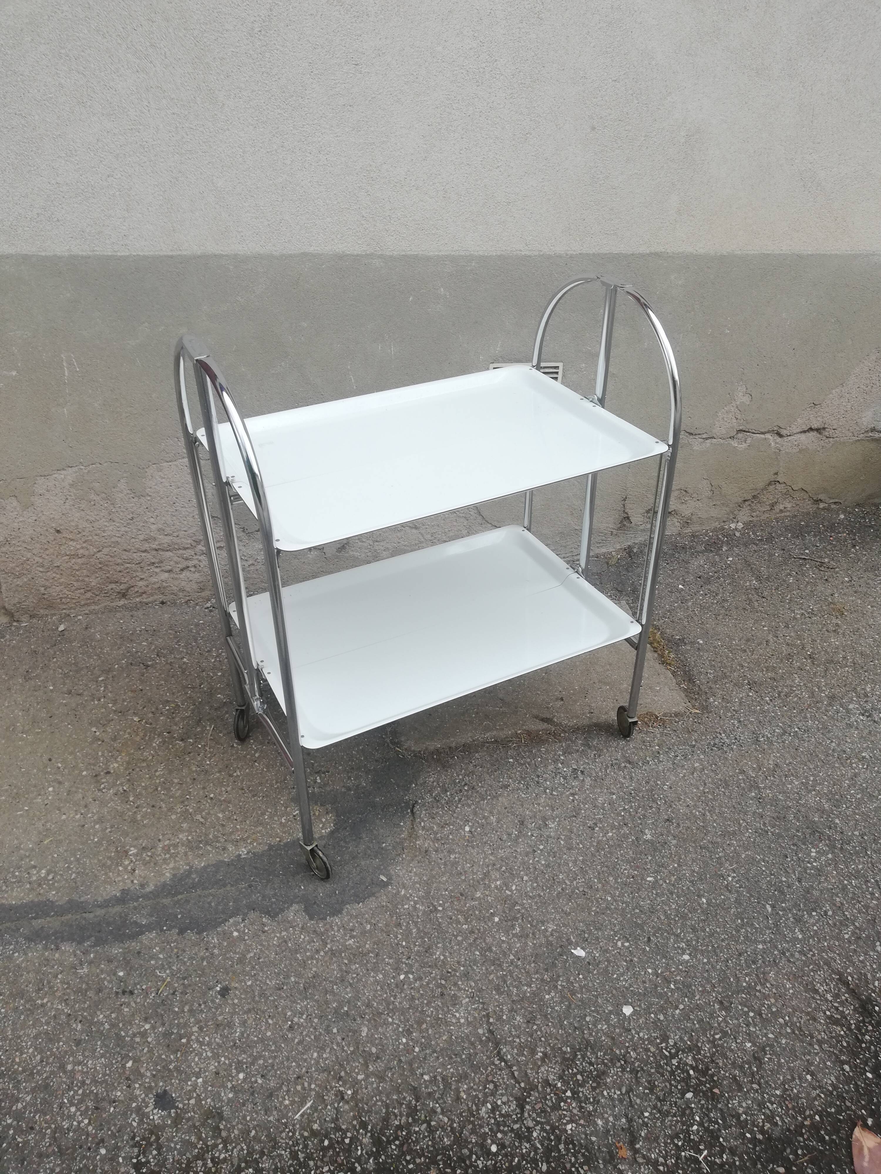 Desserte vintage pliante 2 plateaux