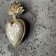 Sacred ex-voto in solid silver – heart engraved “Reconnaissance” – interior do