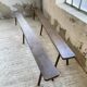 Pair of 3m solid oak farmhouse benches