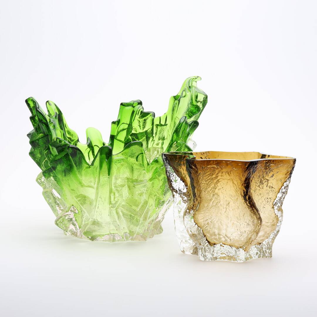 Ice-look glass vase by kai blomkist 1960 finland