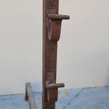 Paire de chenets landiers en fer forgé de cheminée ancien 19ème