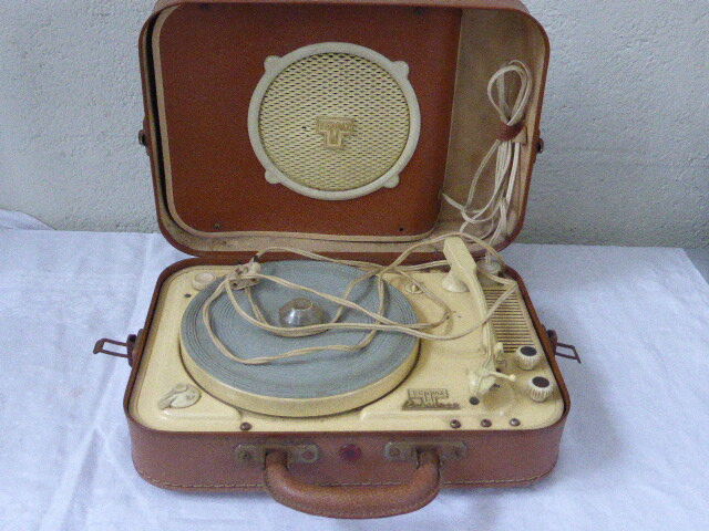 Portable record player Teppaz Presence vintage 1955