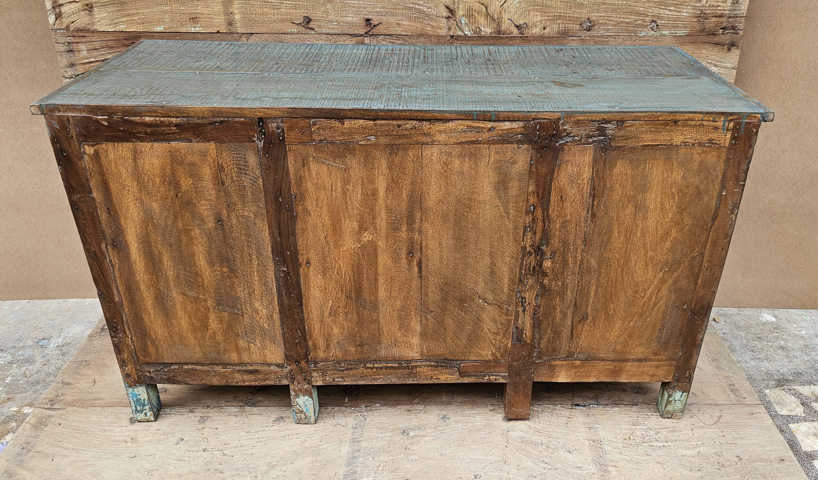 Antique glass-fronted buffet in Burmese teak