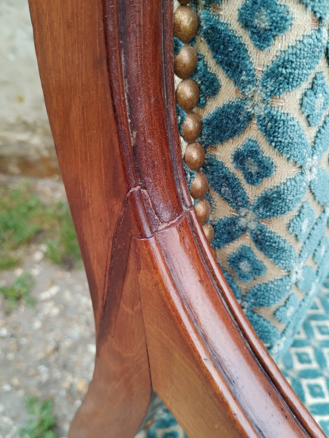 Pair of antique Louis XVI mahogany armchairs from the 19th century