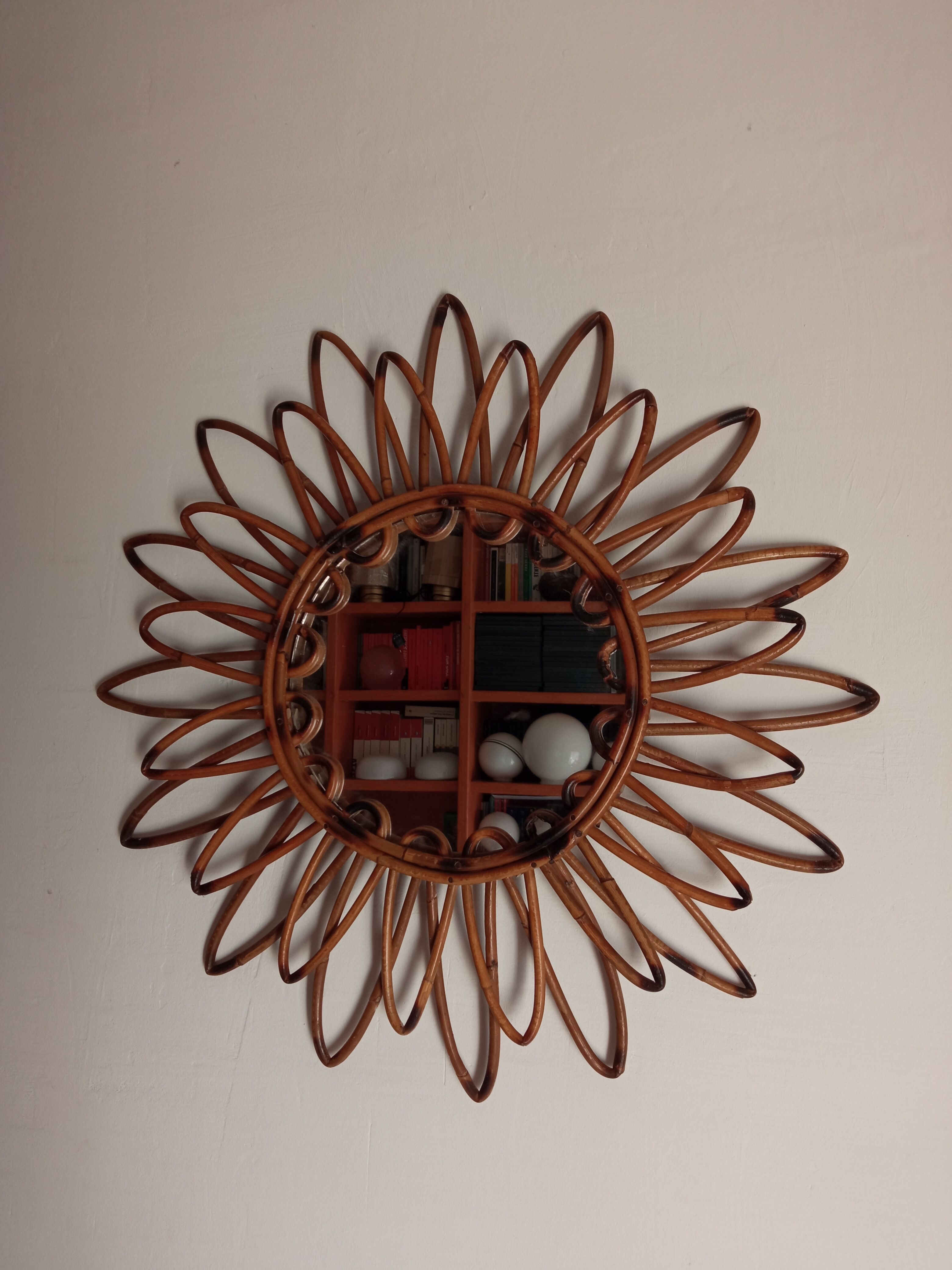 Miroir en bambou vintage 57cm
