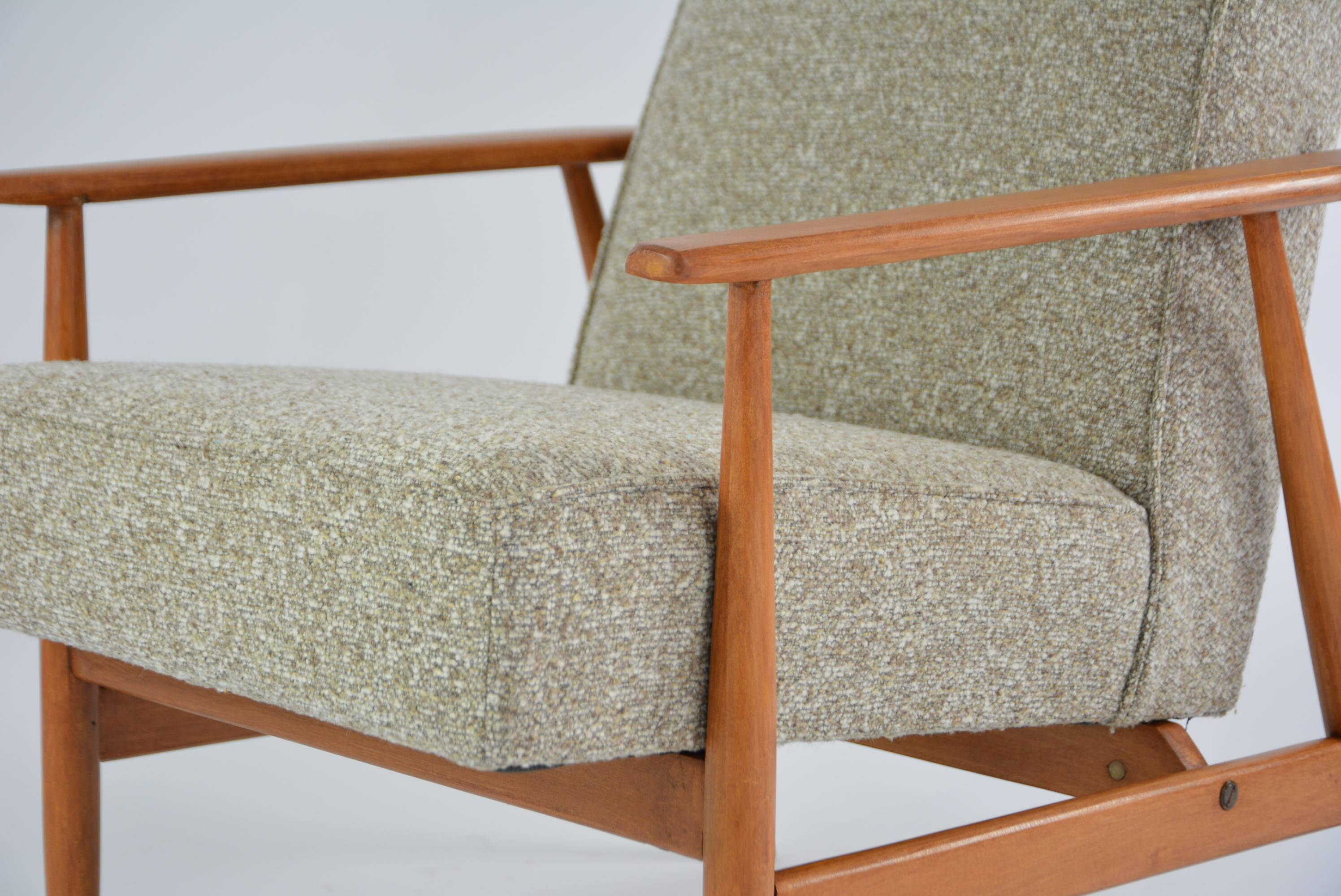 Fauteuil fox chiné beige et crème