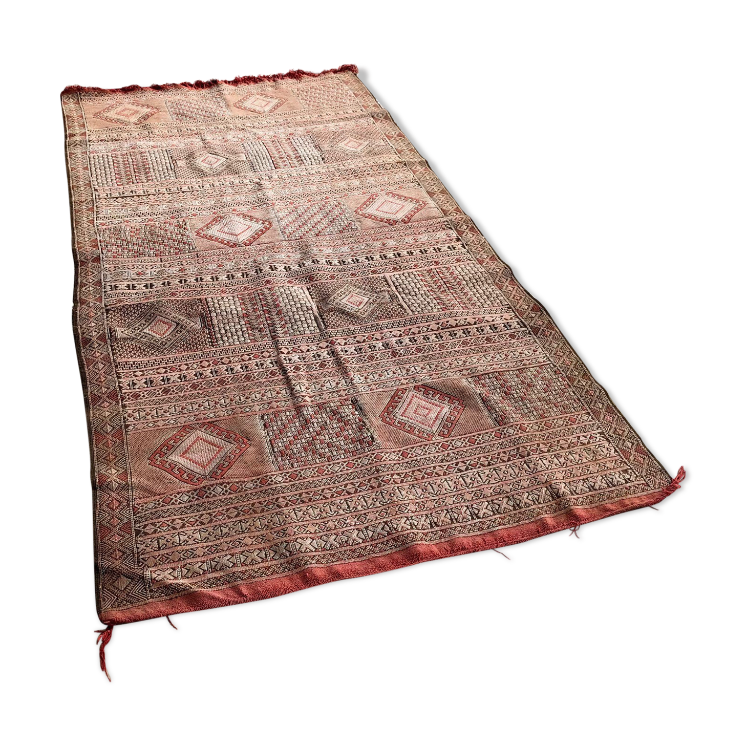 Tapis kilim rouge 260x135cm