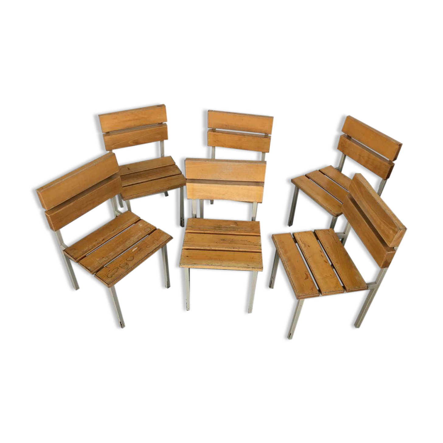 Wooden and iron chair suites from the 70's