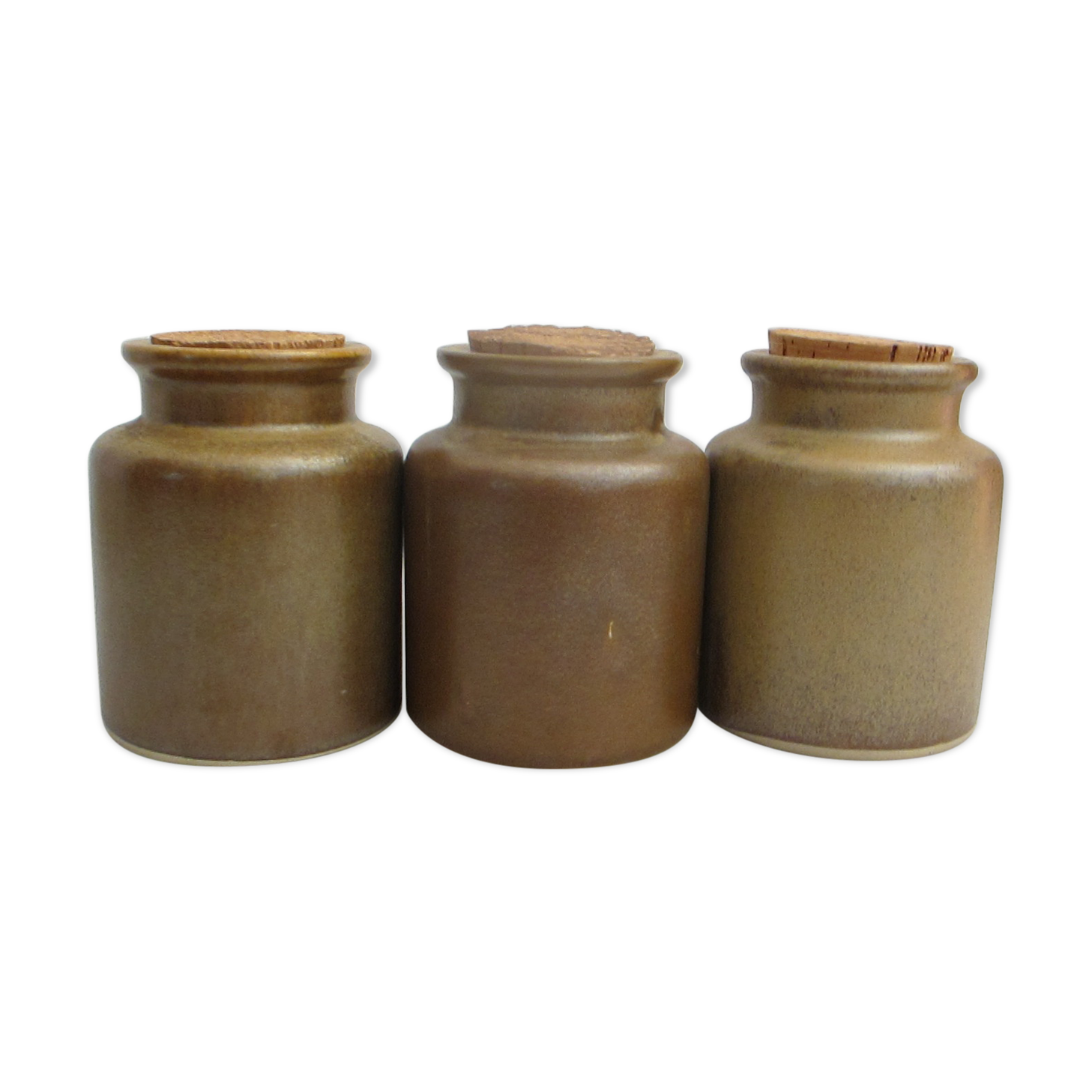 Series of 3 sandstone pots