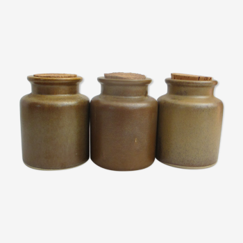 Series of 3 sandstone pots