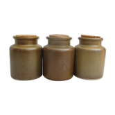 Series of 3 sandstone pots