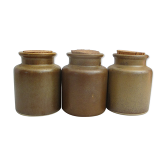 Series of 3 sandstone pots