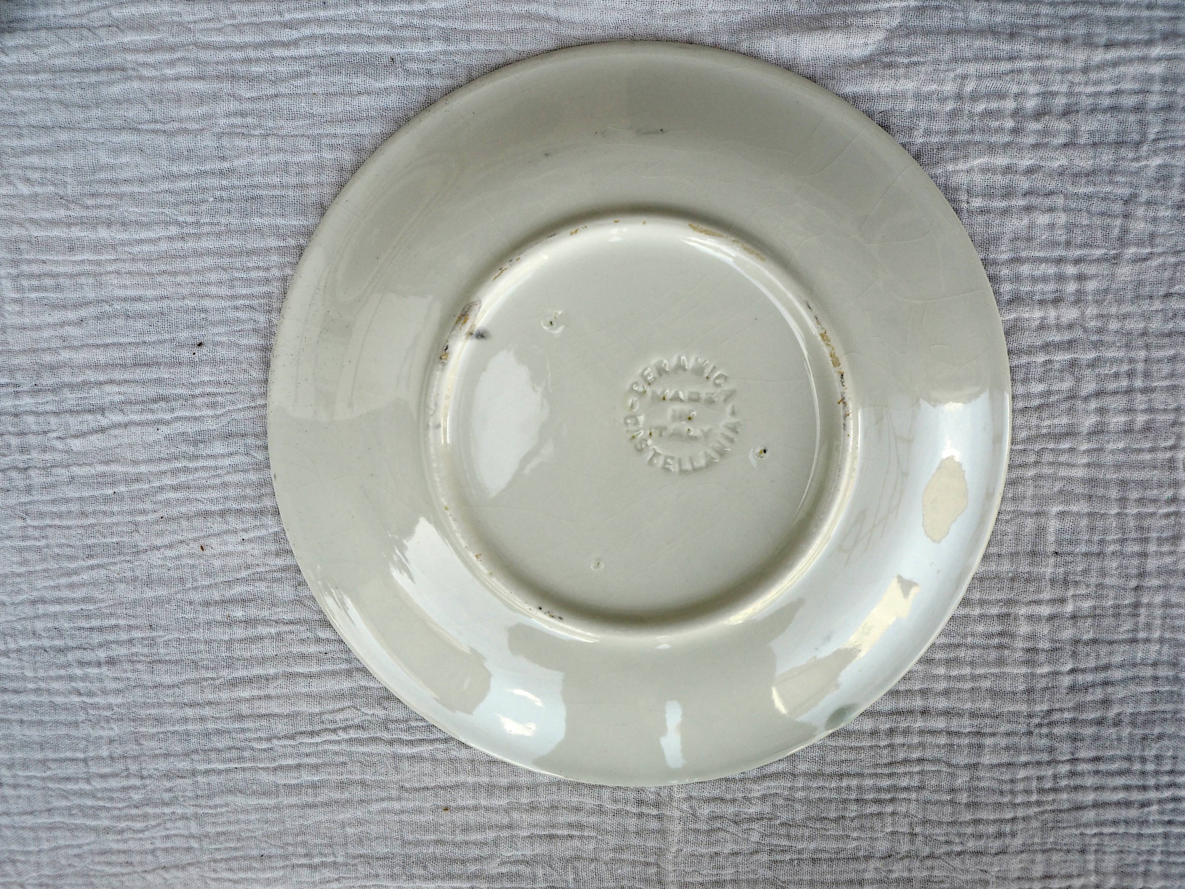 Set of 9 speckled dessert plates, Italy