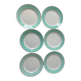 Lot de 6 assiettes plates vintage de marque luneville
