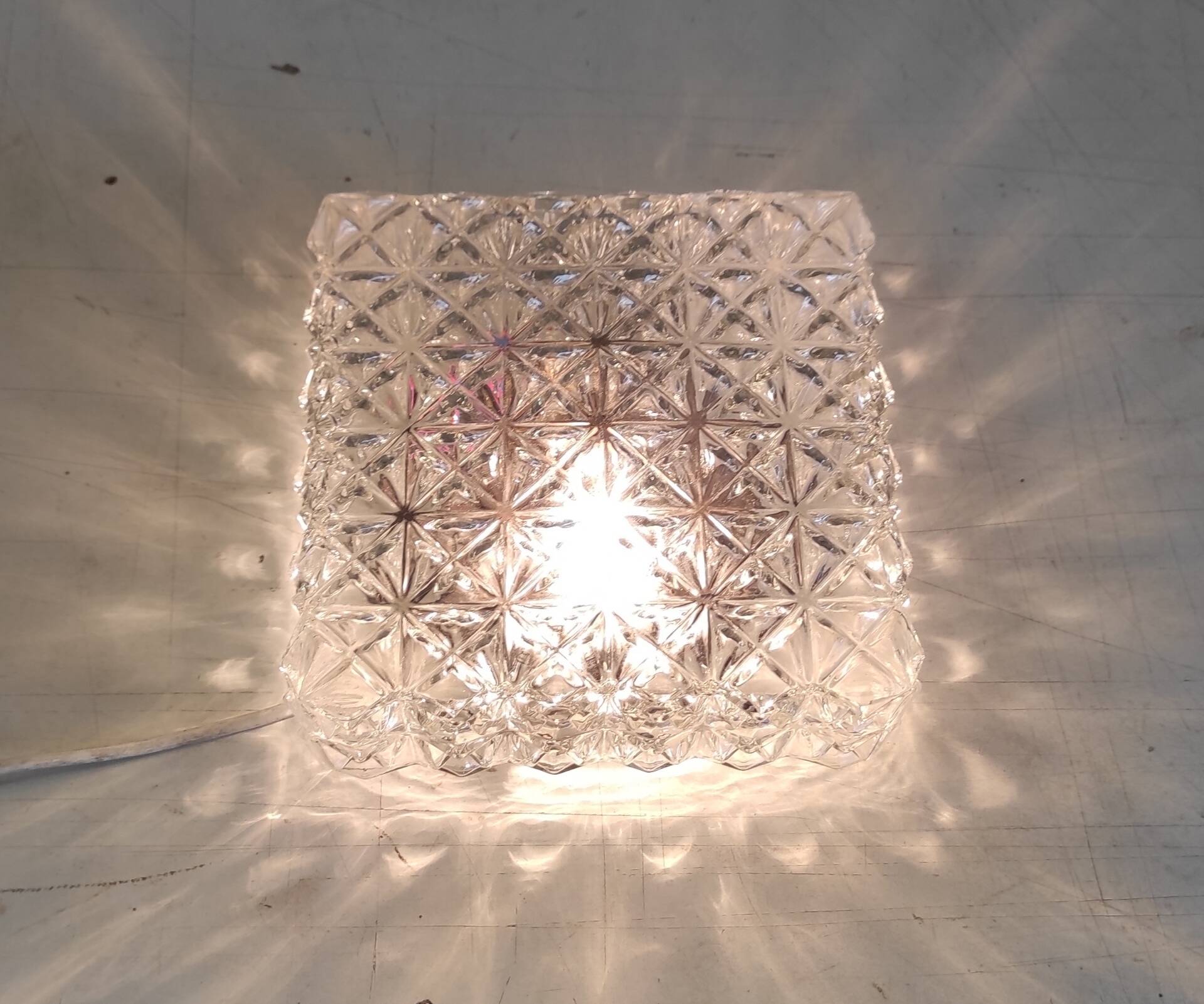 Ceiling light or wall sconce in moulded glass - mid 20th century.