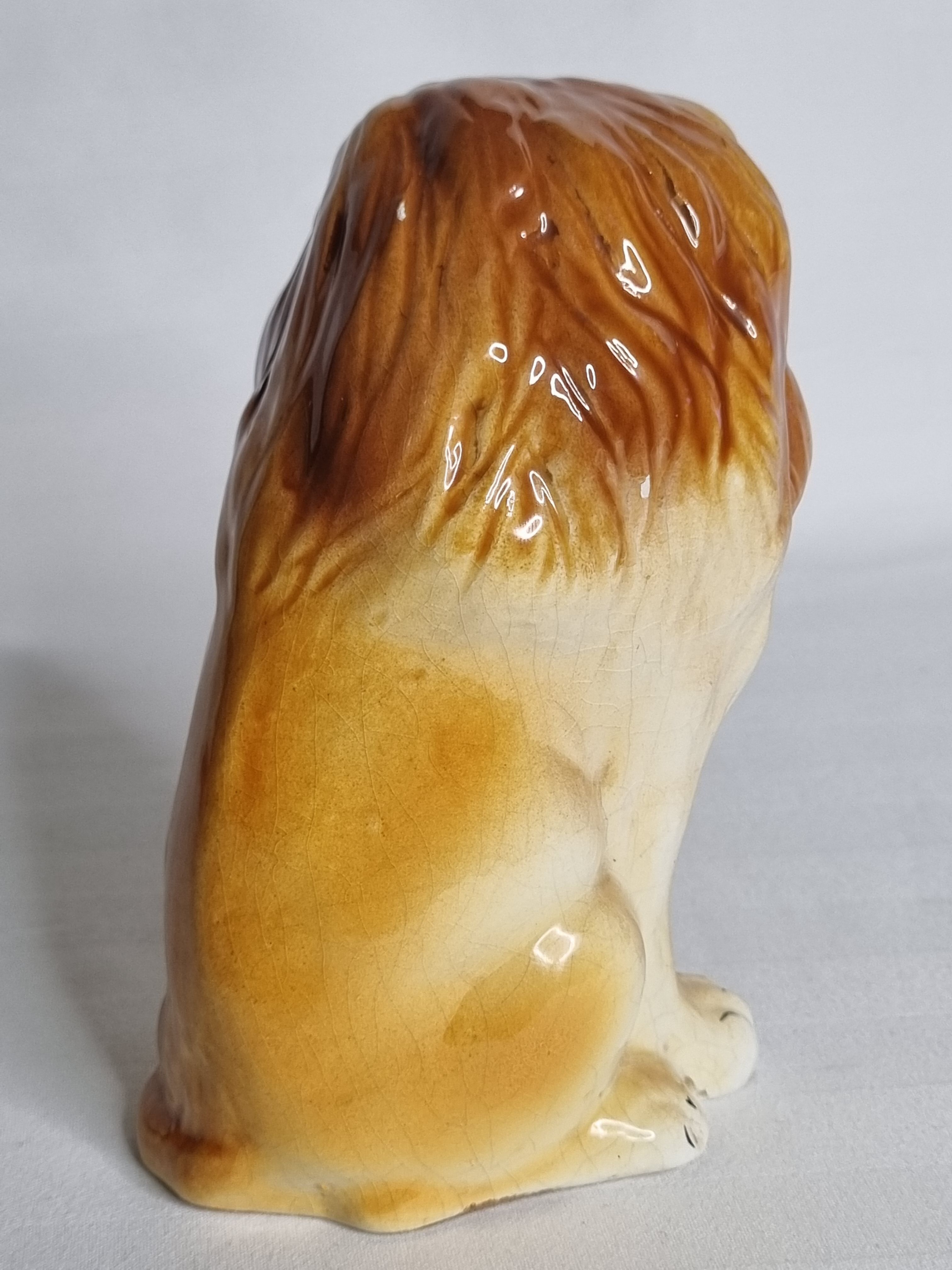 Lion in glazed ceramic, 70s