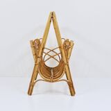 Bamboo and rattan magazine rack in the style of Franco Albini, Italy, 1950s.
