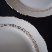 6 dessert plates in porcelain from Sologne "La Motte in good condition.