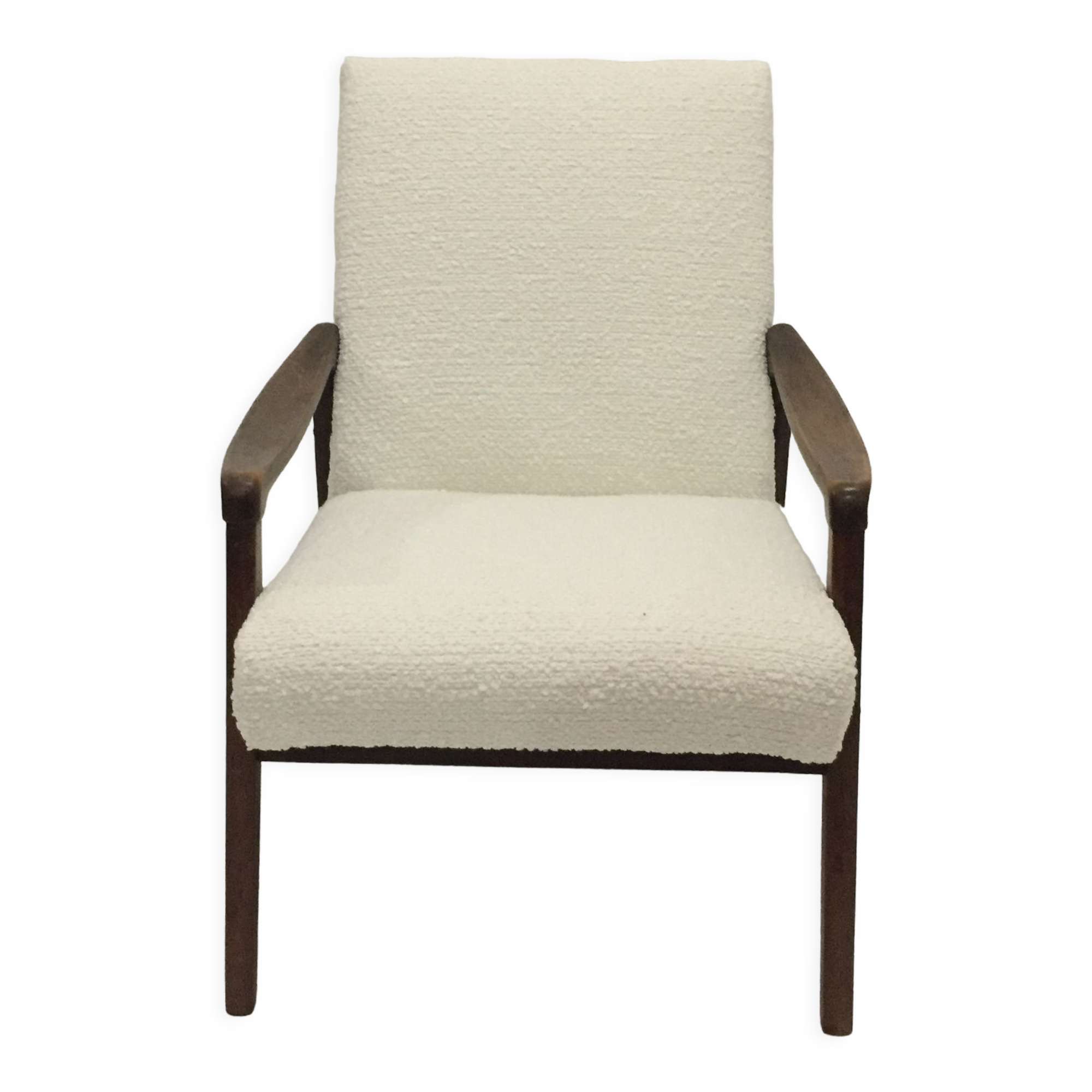 60s armchair reupholstered buckle