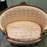 Small Sofa / Marquise From the Napoleon III Period in Waxed Wood in Louis XVI Style