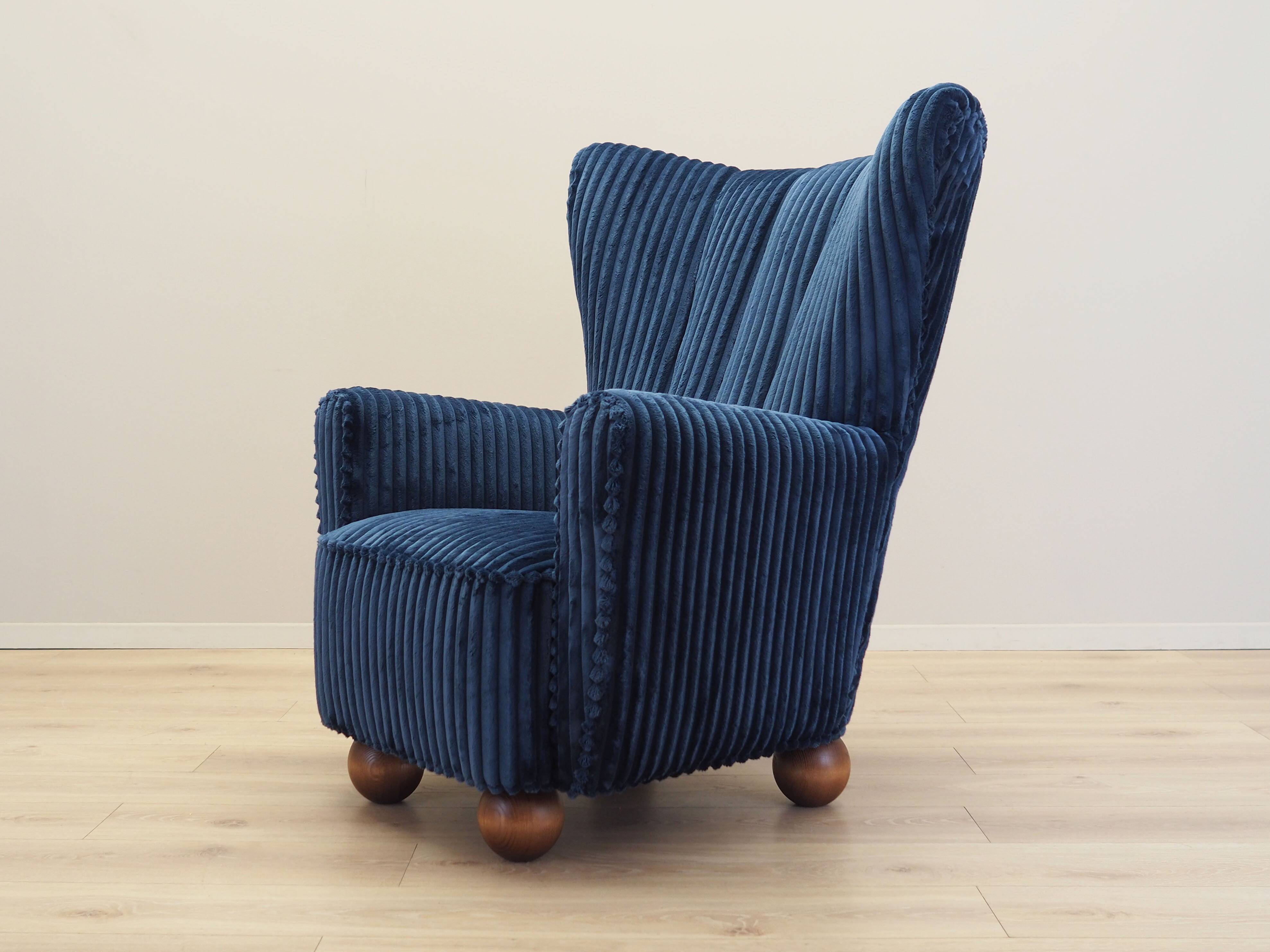Navy blue armchair, Scandinavian design, production: Denmark
