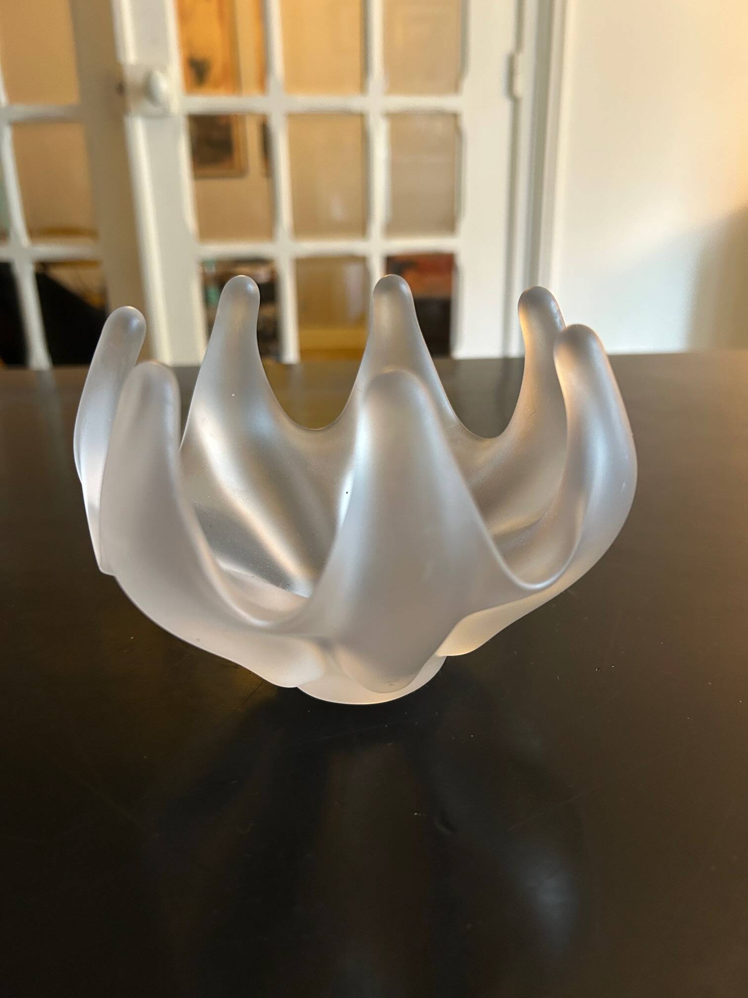 frosted crystal candlestick