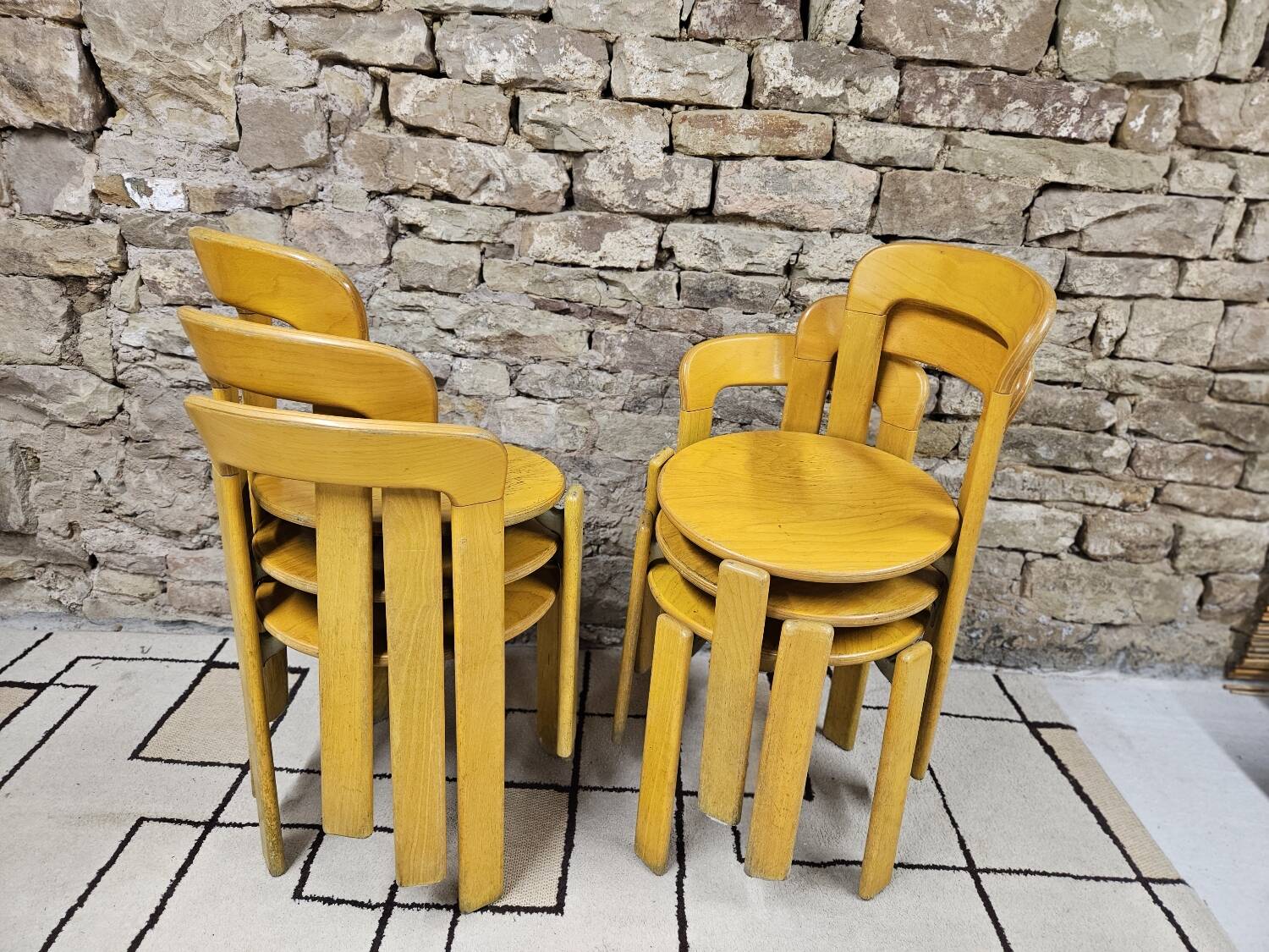 Lot of vintage bruno rey 1970" chairs