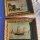 2 old paintings - oil on wood - theme: marine