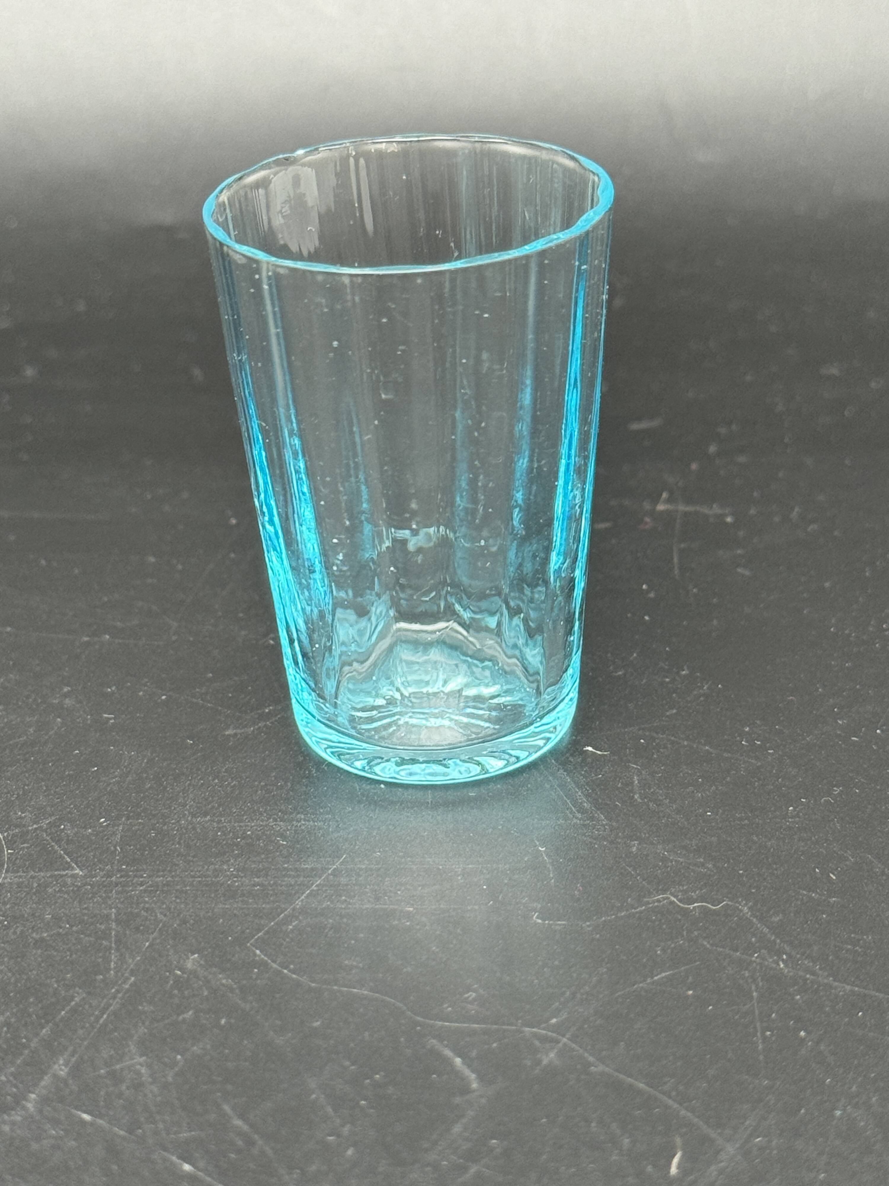 Sky blue glass shot glasses