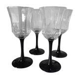 4 black-footed arcoroc glasses