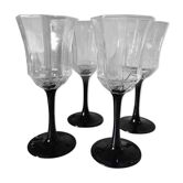 4 black-footed arcoroc glasses