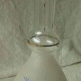 Lightly enameled granite glass carafe late 19th century