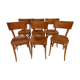 Suite of 6 chairs by bistrot baumann in the 1950s