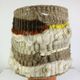 Terracotta globe lamp with a wool shade from the 1960s.
