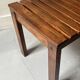 Bench / modernist coffee table made of wooden slats, 1970s design.