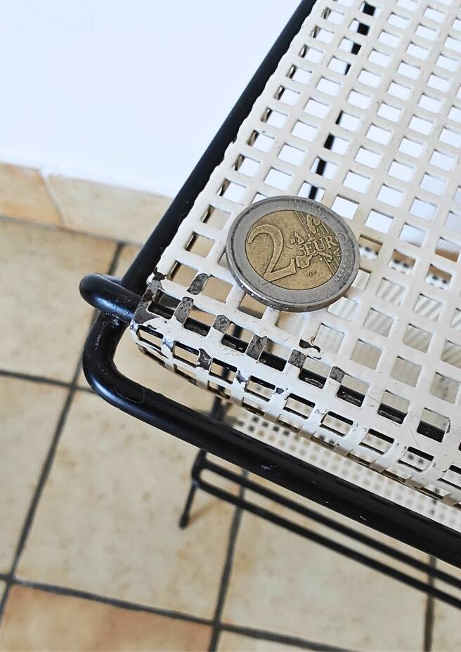 Side table with integrated magazine rack Tjerk Reijenga Pilastro 1950s