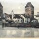 Ancienne gravure Les Deux tours signée Dauphin début XXème