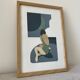 Original painting - blue moon - framed - signed ackeogh