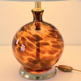 Lampe boule verre soufflé et porcelaine Art déco vintage (Numéroté)