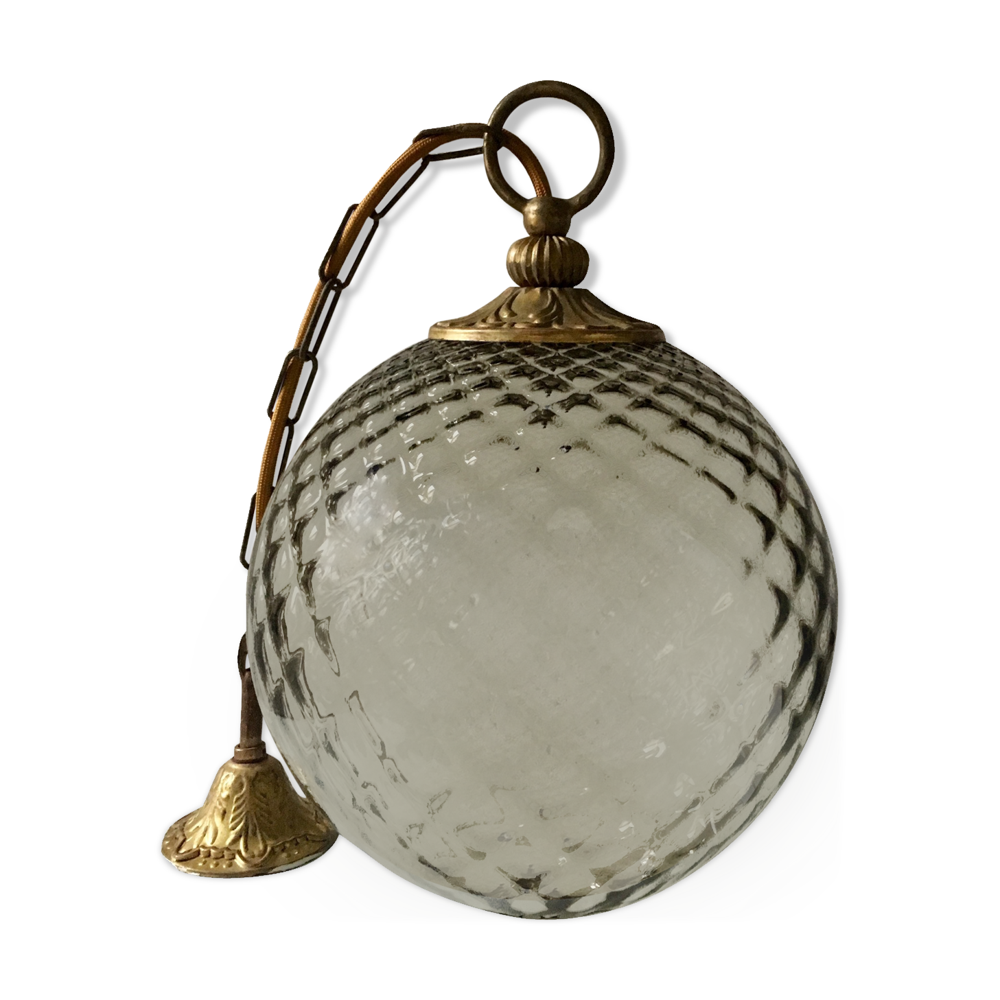 Hanging ball vintage smoked glass