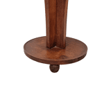 Round Beechwood Side Table With Carving, 1950s