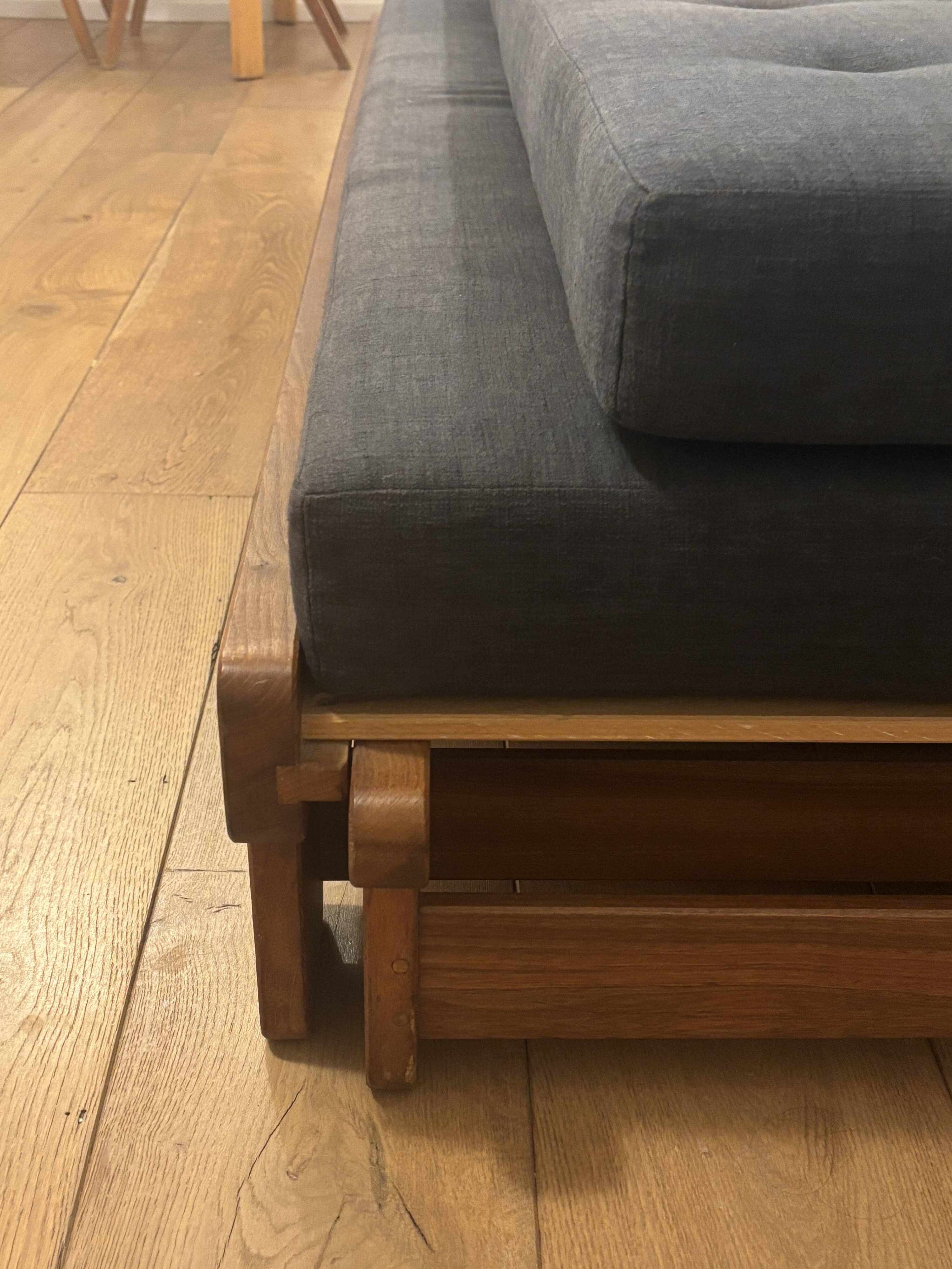 Vintage oak convertible bench by Alain Gaubert