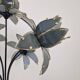 Hollywood Regency 5-Light Lotus Flower Table Lamp in Smoked Glass, 1980's