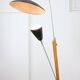 Mid-century italian aluminum & wood floor lamp with reflector
