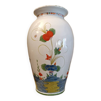 Floral vase from Faenza signed I.Carlini