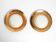 Pair of Mid Century wall or ceiling lamps made of glass with copper-plated