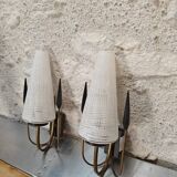 Set of two vintage wall lights.