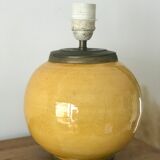 Ancient ceramic and brass lamp foot