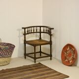 Vintage corner chair, sculpted backrest 1940