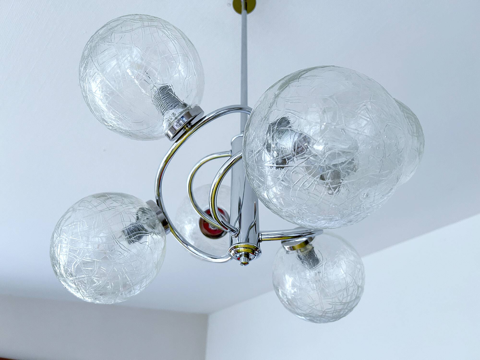Vintage 70 Chrome Glass Suspension